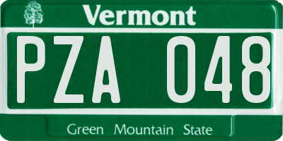 VT license plate PZA048