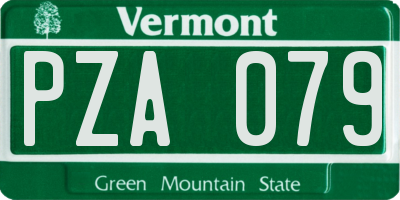 VT license plate PZA079