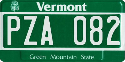 VT license plate PZA082