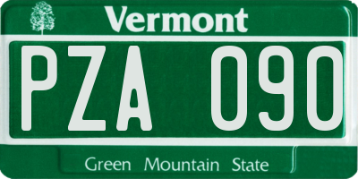 VT license plate PZA090