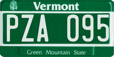 VT license plate PZA095