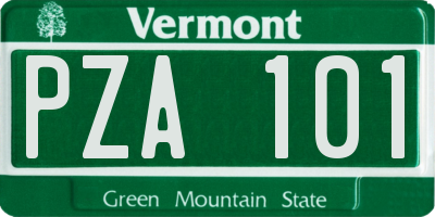 VT license plate PZA101