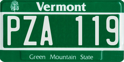 VT license plate PZA119