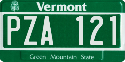 VT license plate PZA121
