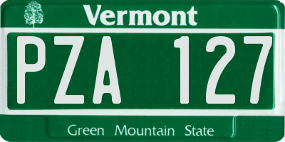 VT license plate PZA127