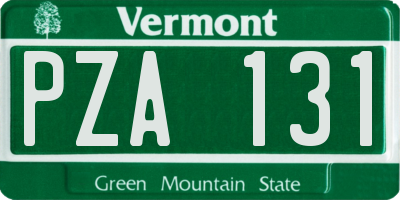VT license plate PZA131