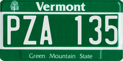 VT license plate PZA135