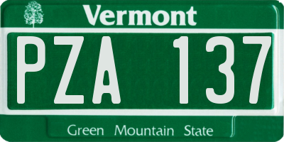 VT license plate PZA137