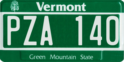 VT license plate PZA140