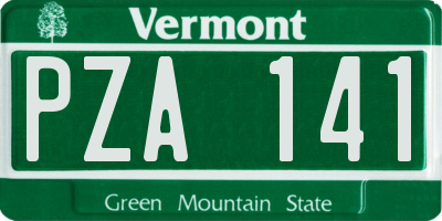 VT license plate PZA141