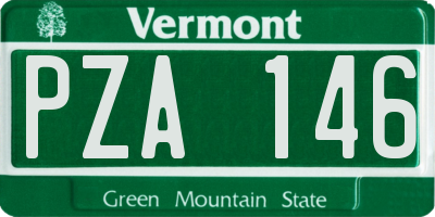 VT license plate PZA146