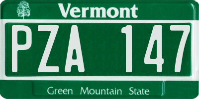 VT license plate PZA147