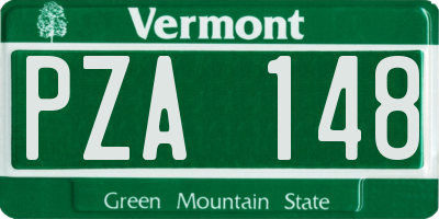 VT license plate PZA148