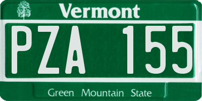VT license plate PZA155