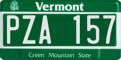 VT license plate PZA157