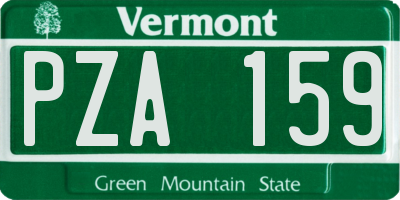 VT license plate PZA159