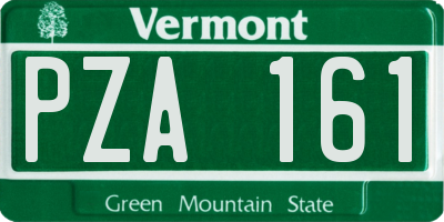 VT license plate PZA161