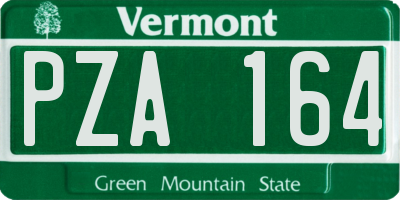 VT license plate PZA164