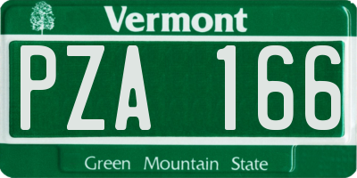 VT license plate PZA166