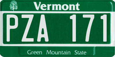VT license plate PZA171