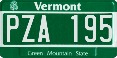 VT license plate PZA195