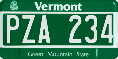 VT license plate PZA234