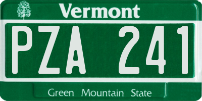 VT license plate PZA241