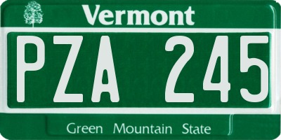 VT license plate PZA245