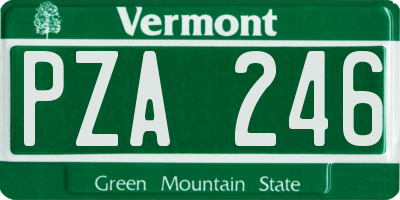 VT license plate PZA246