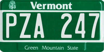 VT license plate PZA247