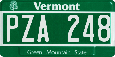 VT license plate PZA248