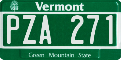 VT license plate PZA271