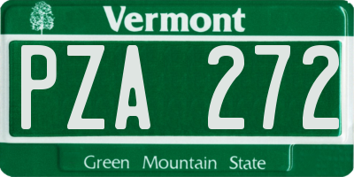 VT license plate PZA272