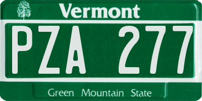 VT license plate PZA277