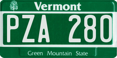 VT license plate PZA280