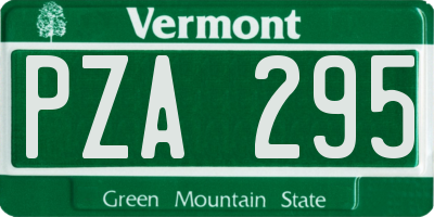 VT license plate PZA295