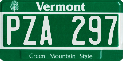 VT license plate PZA297