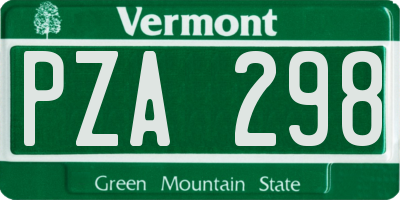 VT license plate PZA298