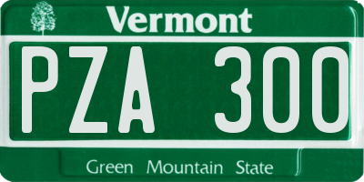 VT license plate PZA300