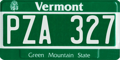 VT license plate PZA327