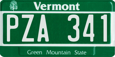 VT license plate PZA341