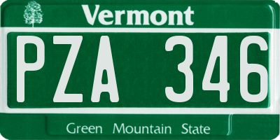 VT license plate PZA346