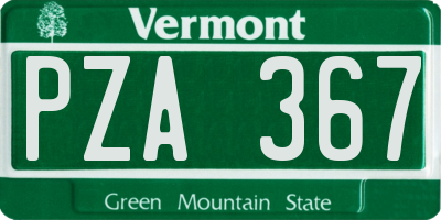 VT license plate PZA367