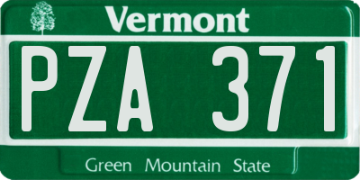VT license plate PZA371