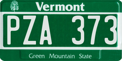 VT license plate PZA373