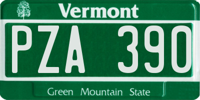 VT license plate PZA390