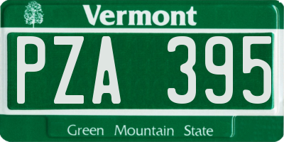 VT license plate PZA395