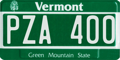 VT license plate PZA400