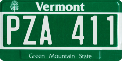 VT license plate PZA411