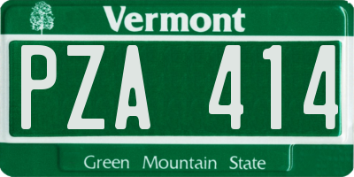VT license plate PZA414